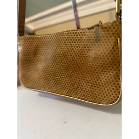 VTG Genuine Leather Shoulder Bag Baguette Textured Boho Y2K - Picture 4 of 13